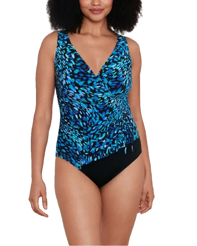 2023 Longitude Petals Away Ruffle Surplice One Piece Swimsuit - L233310