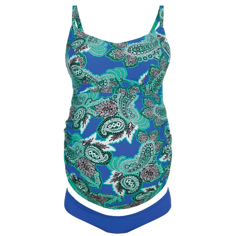 Lelepa Ocean Blue Maternity Tankini Swimsuit Set - Anita