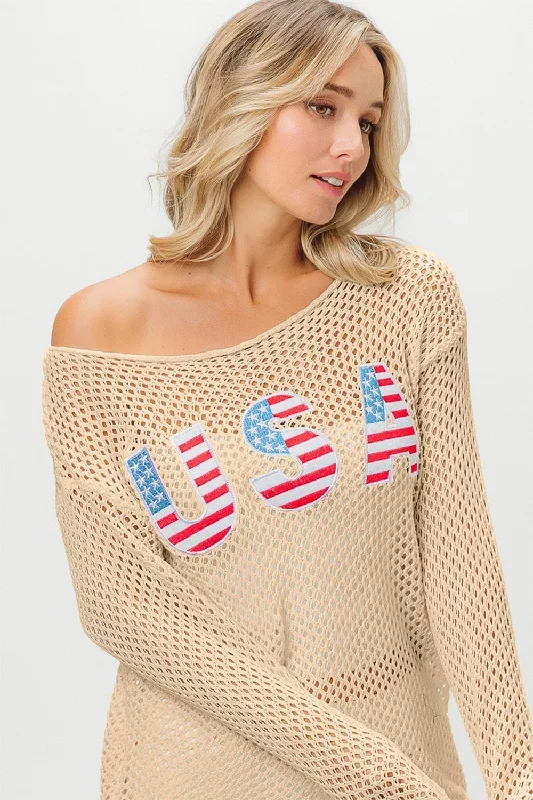 BiBi USA Embroidered Knit Beach Cover Up