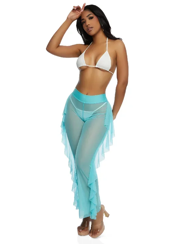 Sheer Mesh Cover Up Pants