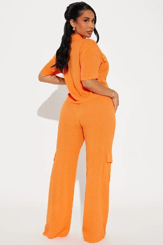 breezy-paradise-linen-cover-up-cargo-pants-set-orange