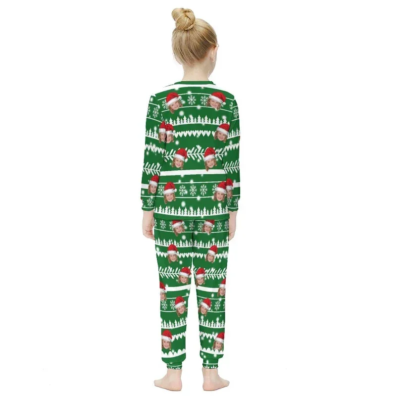 custom-face-christmas-pattern-kids-long-sleeve-pajamas-set