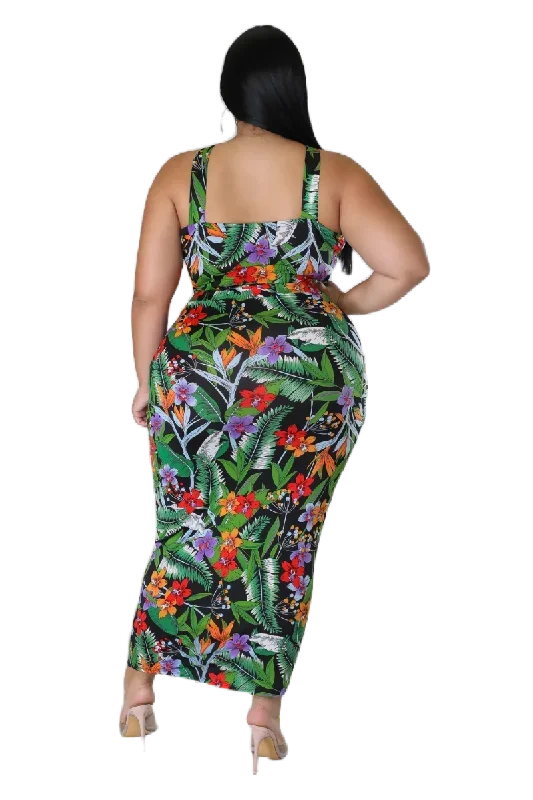 final-sale-plus-size-2pc-ruched-skirt-set-in-black-multi-color-design-print