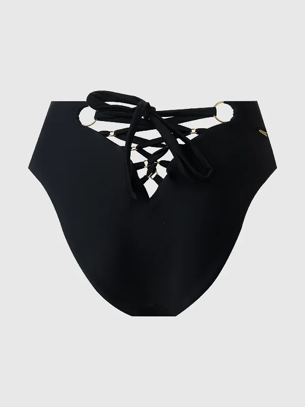 fredericks-of-hollywood-rising-star-lace-up-back-and-chain-high-waist-swim-bottom-black