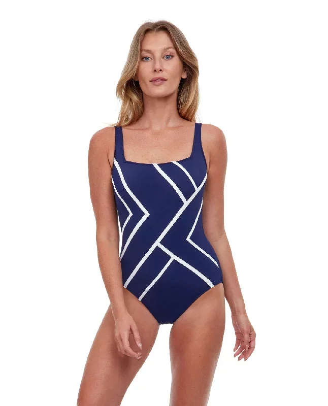 Gottex Mirage Full Coverage Square Neck One Piece Swimsuit