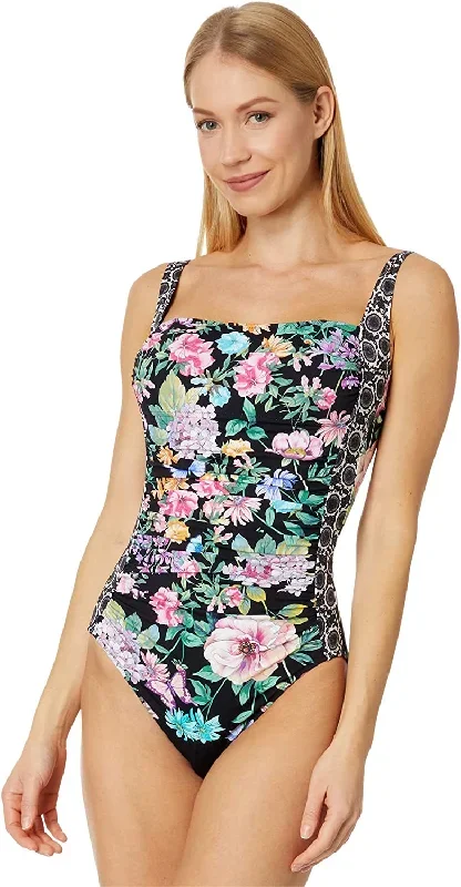 Johnny Was Women Floral Ruched One-Piece Swimsuit Multi