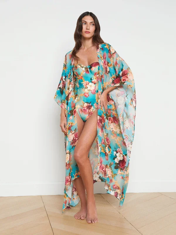 Kara Silk-Blend Kimono Cover-up