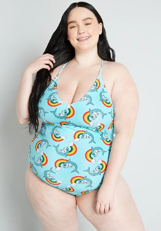 ModCloth x Collectif Rainbow Chaser One-Piece Swimsuit