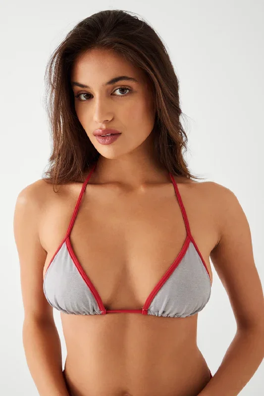 Nick Triangle Halter Bikini Top - Cherry Mint