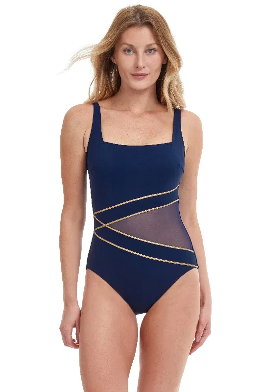 Onyx Full Coverage Square Neck One Piece