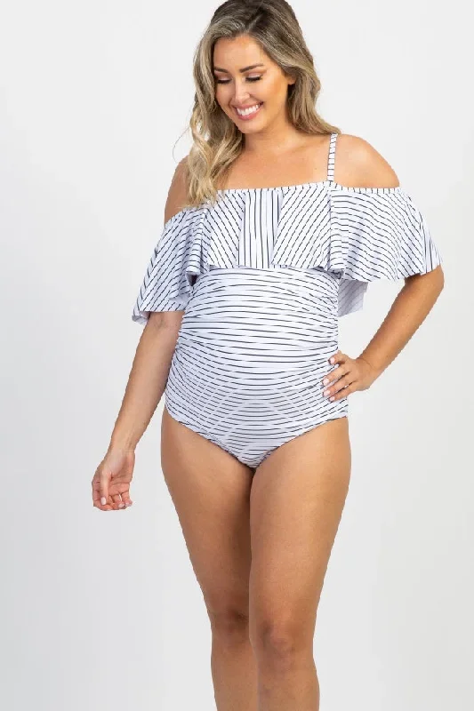 pinkblush-white-striped-ruffle-trim-ruched-one-piece-maternity-swimsuit