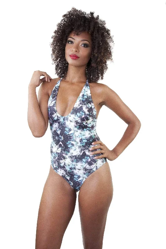 Printed Plunge Swimsuit