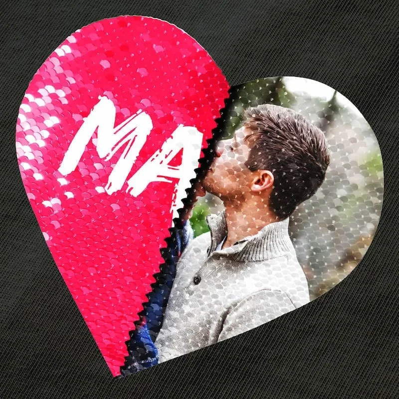 s-4xl-custom-photo-diy-heart-flip-sequin-tee-couple-matching-unisex-cotton-t-shirt-for-men-and-women