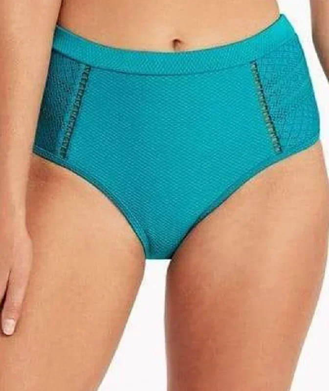 Sea Level Amazing Lace High Waist Brief - Seafoam