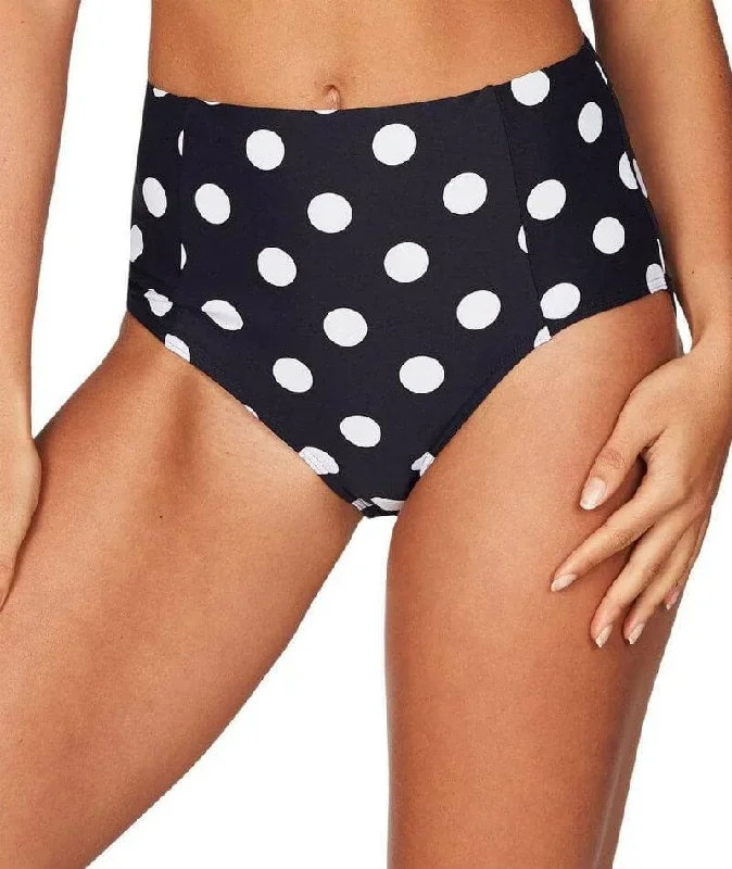 Sea Level Polka Dot High Waist Bikini Brief - Night Sky