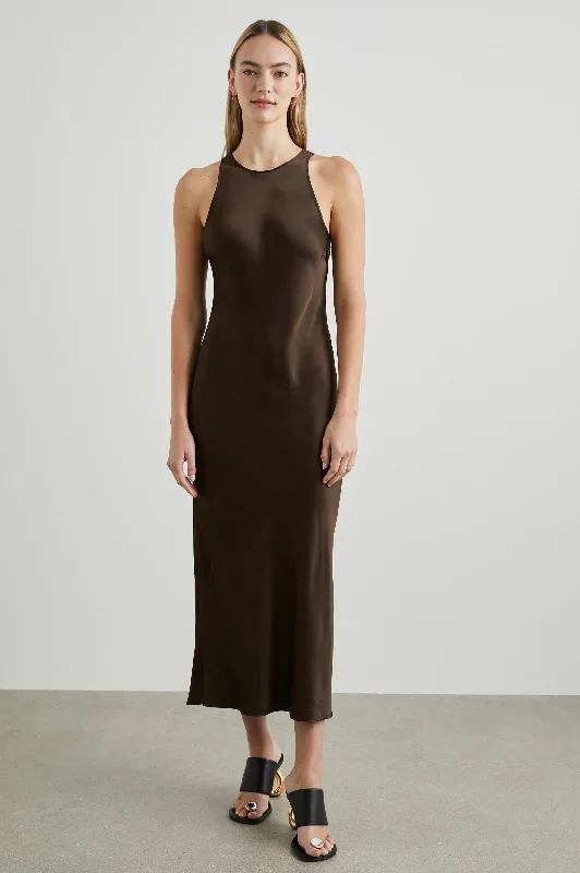 SOLENE DRESS - DARK MOSS