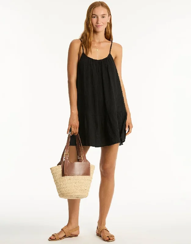 Sunset Short Sundress - Black