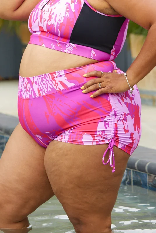 Swim Booty Shorts - Fuchsia Sunset - FINAL SALE