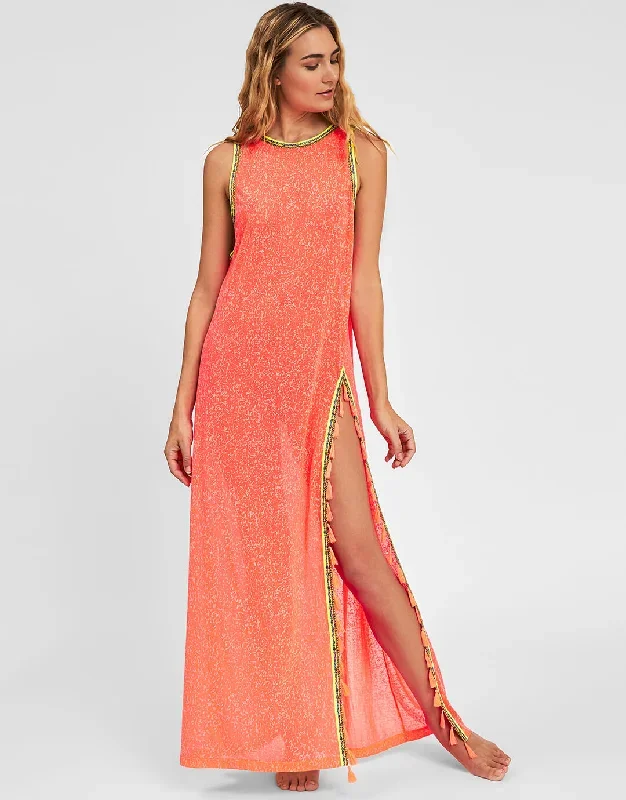 Tassel Slit Dress - Watermelon